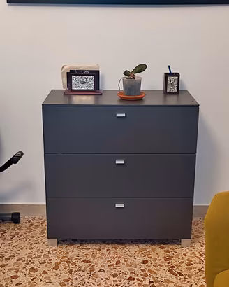 madia 3 cassetti colore grigio scuro