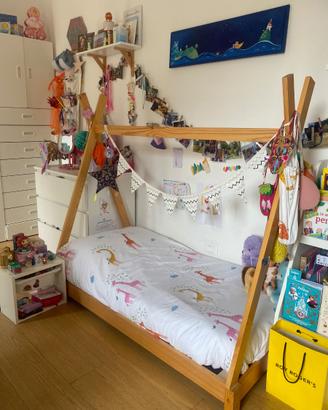 Lettino Montessori Capanna + materasso