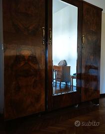 Antico armadio 3 ante specchio grande in radica