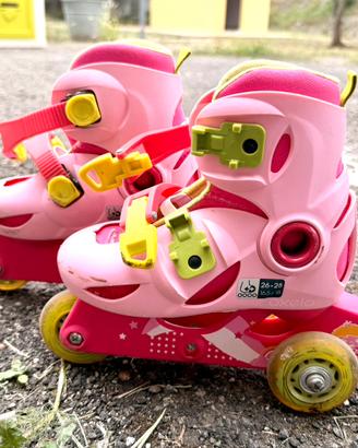 Pattini bambina tre ruote misura 26-28