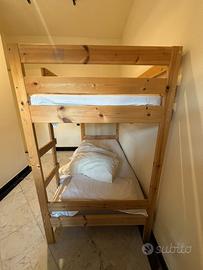 Letto a castello in legno, 206 × 97 cm