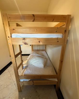 Letto a castello in legno, 206 × 97 cm