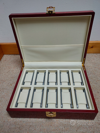 Scatola porta orologi legno cuscini a molla