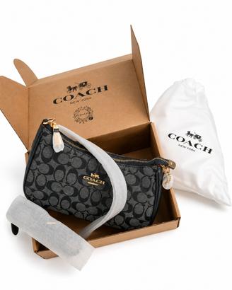 Borsa Coach Nolita 19 in Tela Signature Nera.-Nuov
