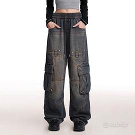 Unisex trendy heavyweight cargo jeans,