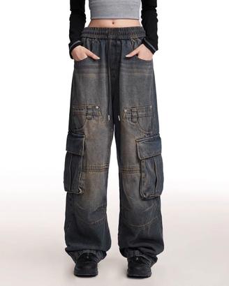 Unisex trendy heavyweight cargo jeans,