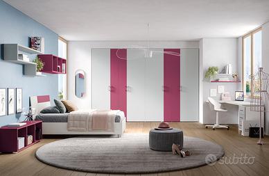 CAMERETTA RAGAZZA MODERNA COMPLETA SU MISURA