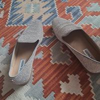 mocassini in argento strass