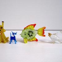 Vetro soffiato. Figurine Pesce Cane Gatto delfino