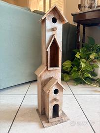 Casetta Torew Uccelli Legno Shabby Chic