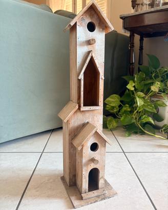 Casetta Torew Uccelli Legno Shabby Chic