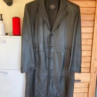 Giacca in pelle cappotto lungo uomo tg 52