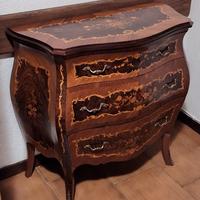 cassettiera legno intarsiato 
3 cassetti