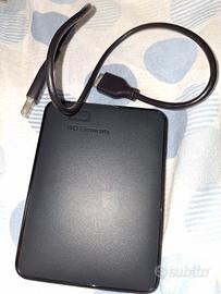 Hard Disk Esterno WD 2TB + custodia e scatola