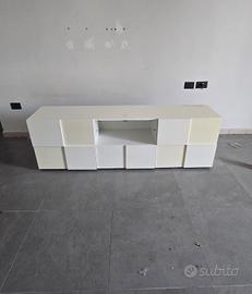 Porta TV bianco a scacchi usato