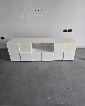 Porta TV bianco a scacchi usato