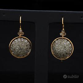 ORECCHINI VINTAGE IN ORO ROSA 9KT DIAMANTI 1.10 CT