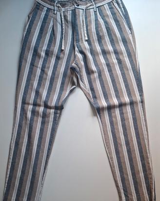 pantalone uomo Hermitage lino cotone righe 48