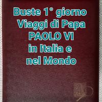Raccoglitore buste 1° giorno viaggi Papa PAOLO VI 
