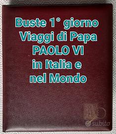 Raccoglitore buste 1° giorno viaggi Papa PAOLO VI 