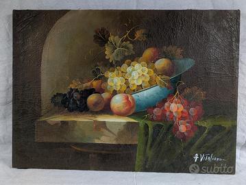 Dipinto olio su tela A. Vitaliano - natura morta 