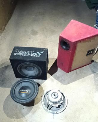 KIT SUBWOOFER E WOOFER – MAGNAT, HERTZ + BOX