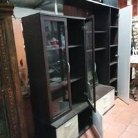 Parete soggiorno stile wengè noce scuro 