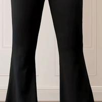 Pantaloni Donna Vita Alta Neri Svasati Elasticizza