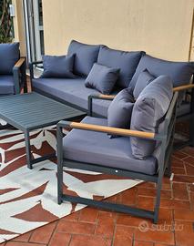 Set Salotto Alluminio Divano 190cm NuoviCUSCINONI 