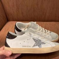 Golden Goose Super-Star Bianco Blu Glitter 37