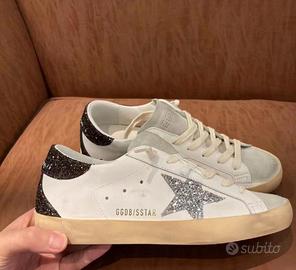 Golden Goose Super-Star Bianco Blu Glitter 37