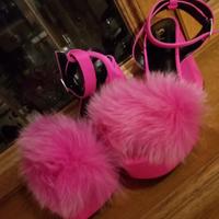 Sandalo Pink con pelliccia sintetica 