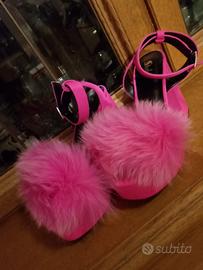 Sandalo Pink con pelliccia sintetica 