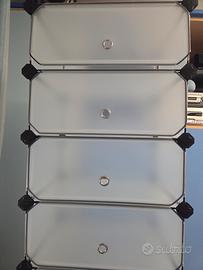 SCARPIERA IN PLASTICA MODULABILE SALVASPAZIO 4 BOX