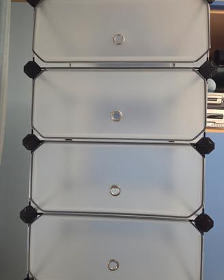 SCARPIERA IN PLASTICA MODULABILE SALVASPAZIO 4 BOX