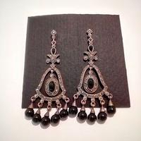 Orecchini AK191 - Argento 925, Onice nera