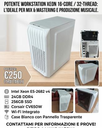 PC desktop xeon SSD 256 GB e 24 GB di ram