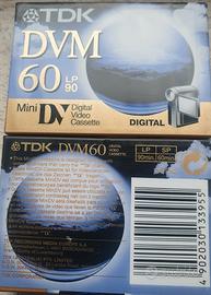 cassette video 5 pezzi TDK  DVM 60 LP 90 minuti