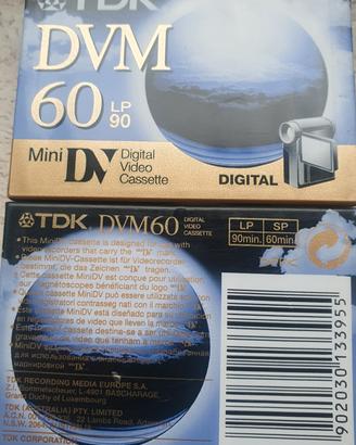 cassette video 5 pezzi TDK  DVM 60 LP 90 minuti