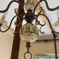 Lampadario in ceramica dipinta a mano – vintage