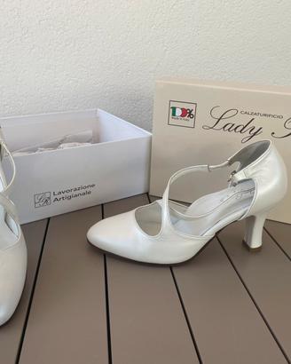 Padova, scarpa bianco perla Sposa