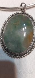 ciondolo in Nefrite e argento  925