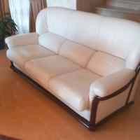 🔥 Salotto completo in pelle 3 posti + 2 poltrone 