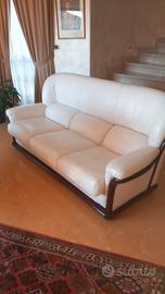 🔥 Salotto completo in pelle 3 posti + 2 poltrone 