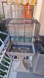 Parco Giochi Gabbia per Pappagalli con Piedistallo