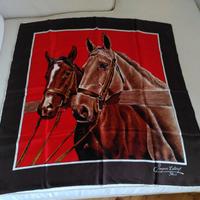 Foulard vintage in seta Jacques Esterel, Cavalli.