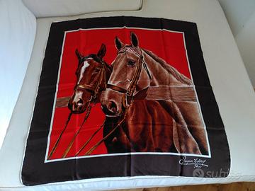 Foulard vintage in seta Jacques Esterel, Cavalli.
