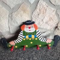 Attaccapanni pagliaccio vintage molto bello 