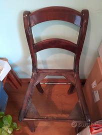 sedie color noce complete di seduta in paglia