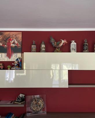 parete attrezzata "skema" olmo e bianco laccato 